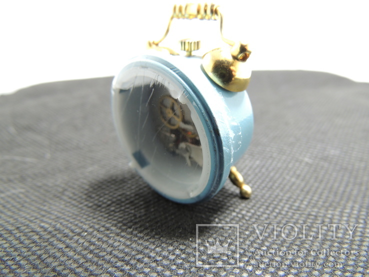 Часы миниатюра будильник Virtime - 4,5 см механика точный ход, фото №8