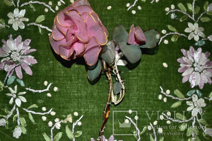 Цветок розы на веточке + розочки. Аксессуары, фото №2