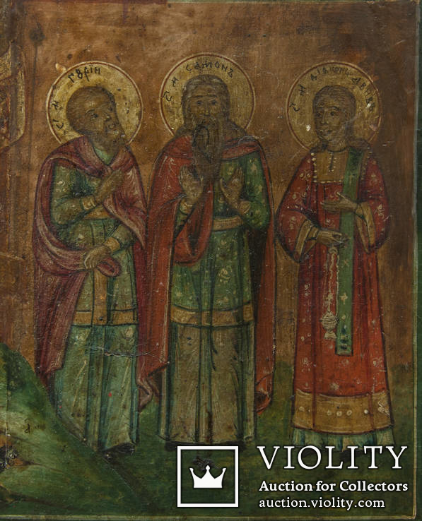 Четырёхчастная икона с Крестом нач 19 века ., фото №6