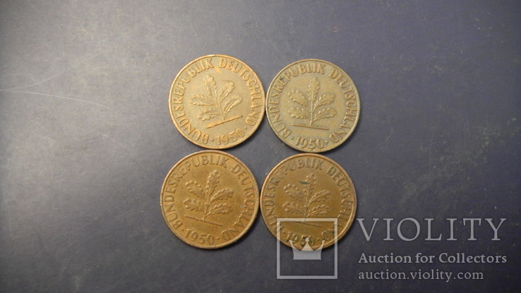 1 пфеніг ФРН 1950 (всі монетні двори), фото №3