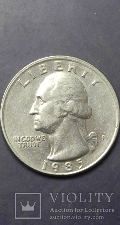 25 центів США 1985 P, фото №2