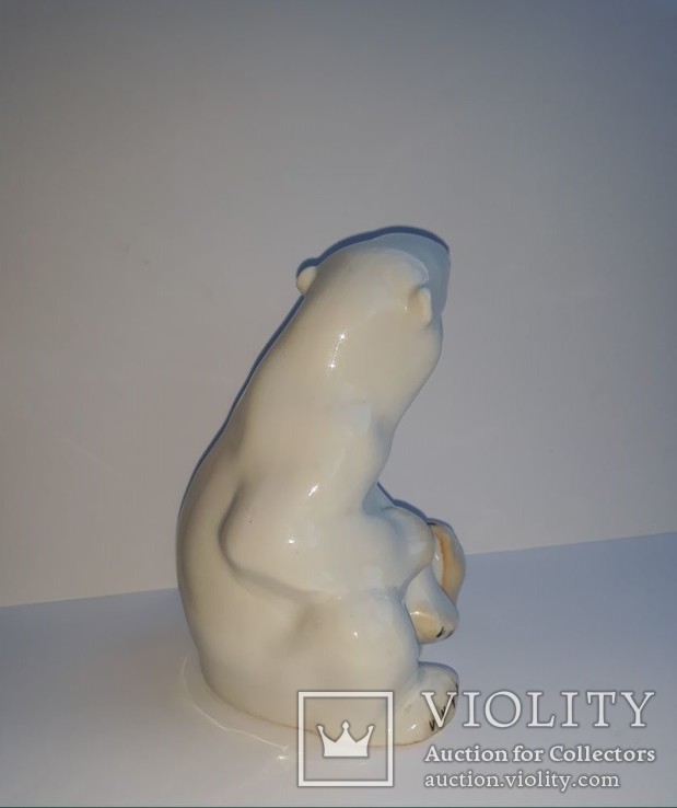Фарфоровая статуэтка Сидящий медведь ЛФЗ, фото №5