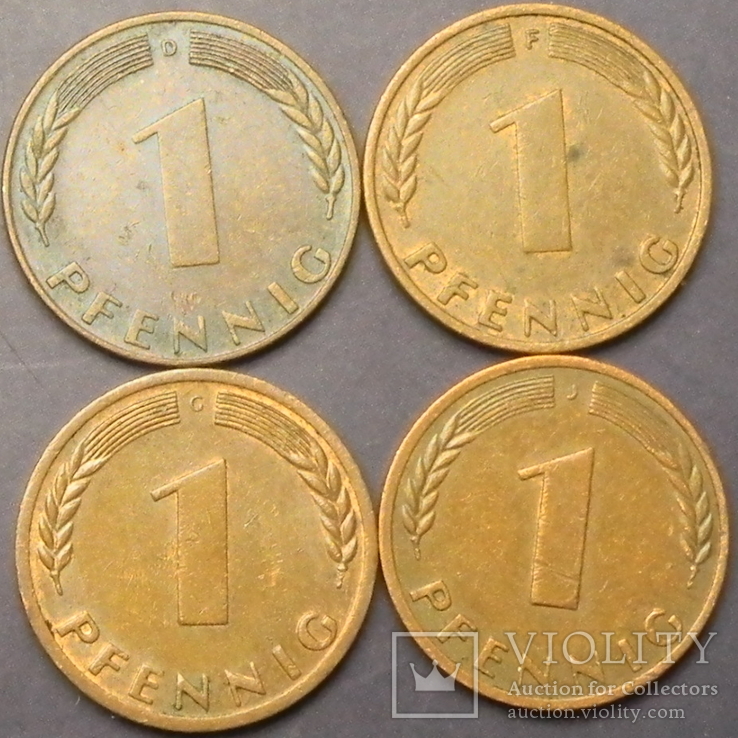 1 пфеніг ФРН 1970 (всі монетні двори), фото №2