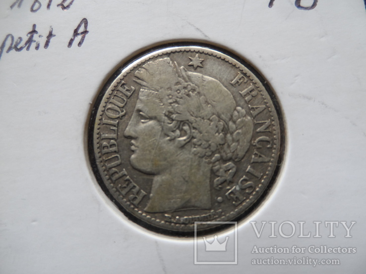 1 франк 1872 Франция  Церра серебро холдер 10~, фото №4