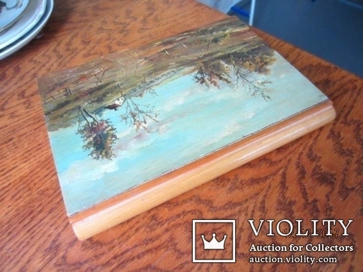 Вінтажна Книга-шкатулка дерево расписана маслом, фото №12