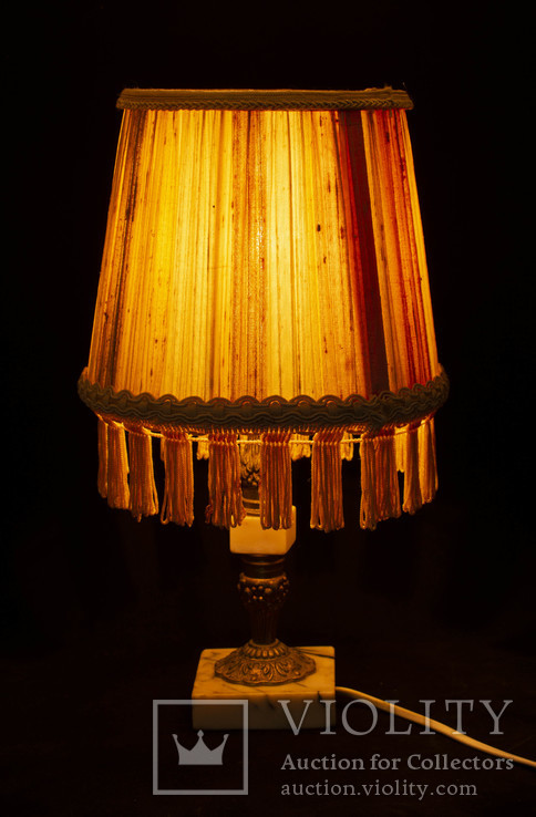 Лампа настільна, бронза + камінь, фото №3