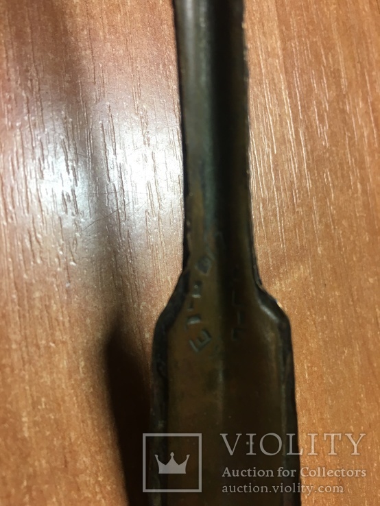 Старая железная ложка покрытая листовой медью с клеймом, numer zdjęcia 4