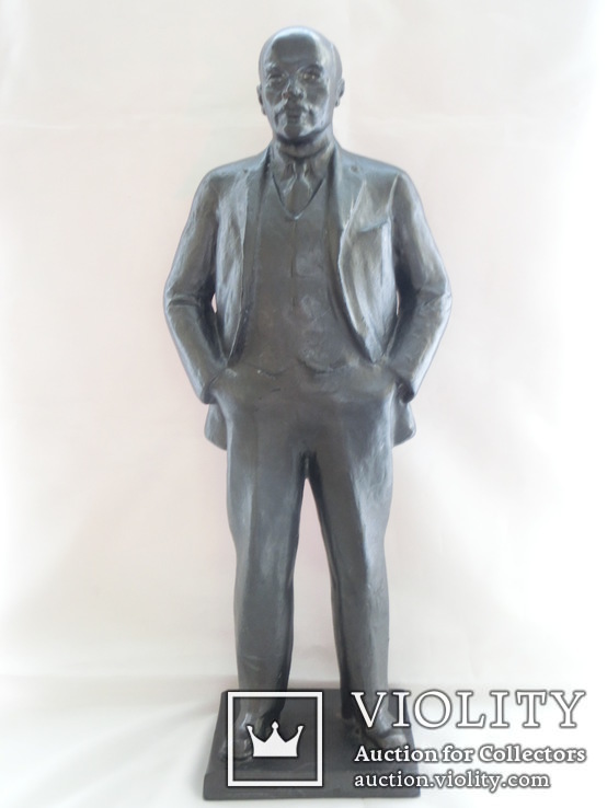 Скульптура В.И. Ленин автор Дерунов 42см. Вес 4кг., фото №2