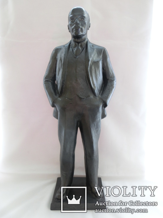 Скульптура В.И. Ленин автор Дерунов 42см. Вес 4кг., фото №3