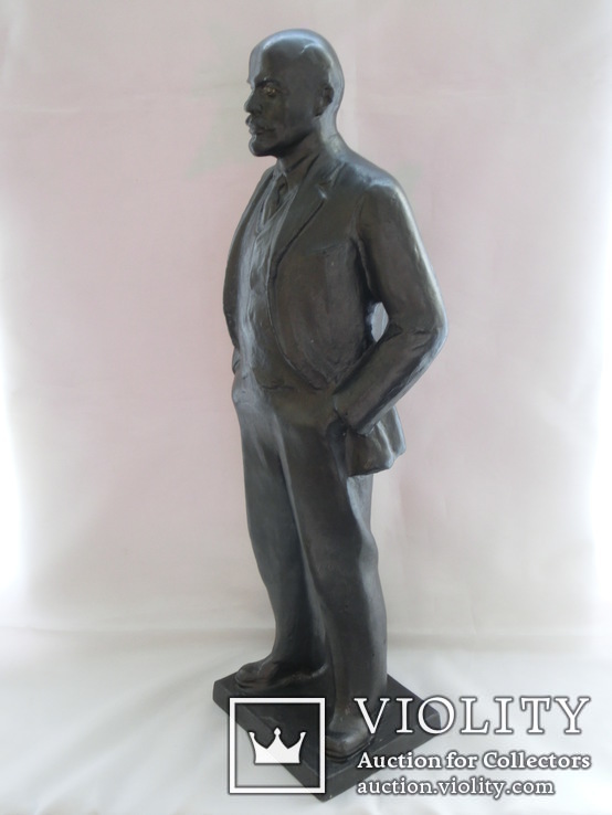 Скульптура В.И. Ленин автор Дерунов 42см. Вес 4кг., фото №4