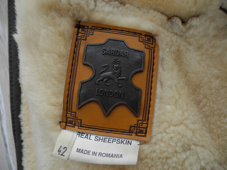 Куртка пилот дубленка натуральная овчина , мутон , мех  р. L ( SARDAR LONDON ) НОВОЕ, фото №4