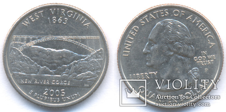 25 центов 2005 Западная Вирджиния Р
