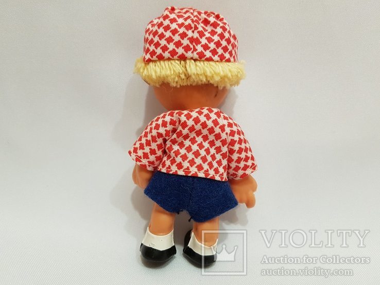 С петелькой редкая куколка мальчик ГДР . 12 см. Германия , одежда родная , петелька, фото №6