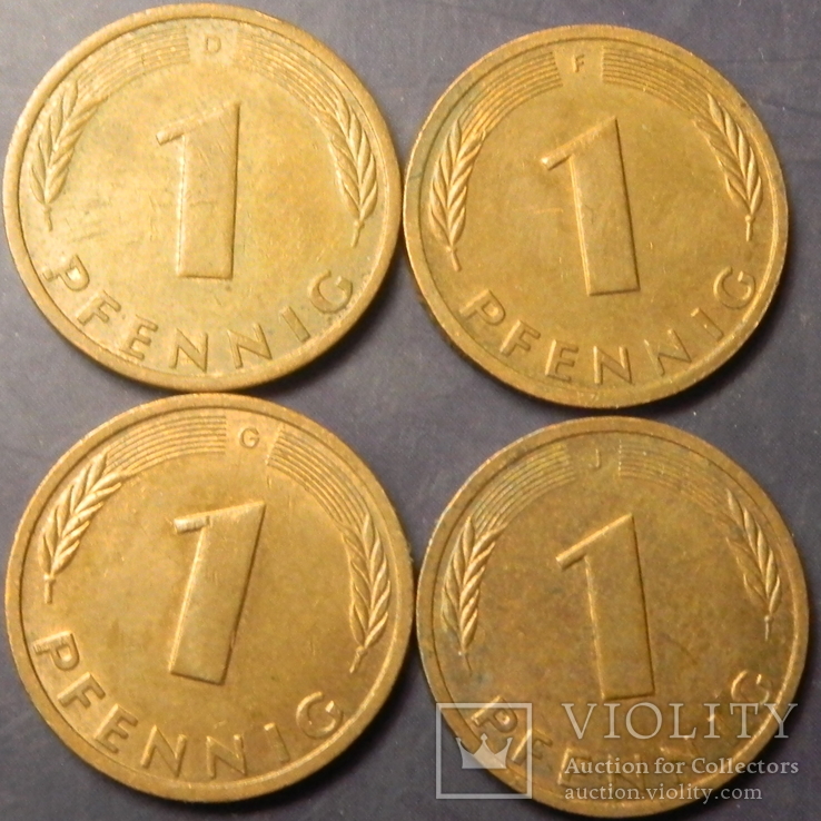 1 пфеніг ФРН 1984 (всі монетні двори), фото №2