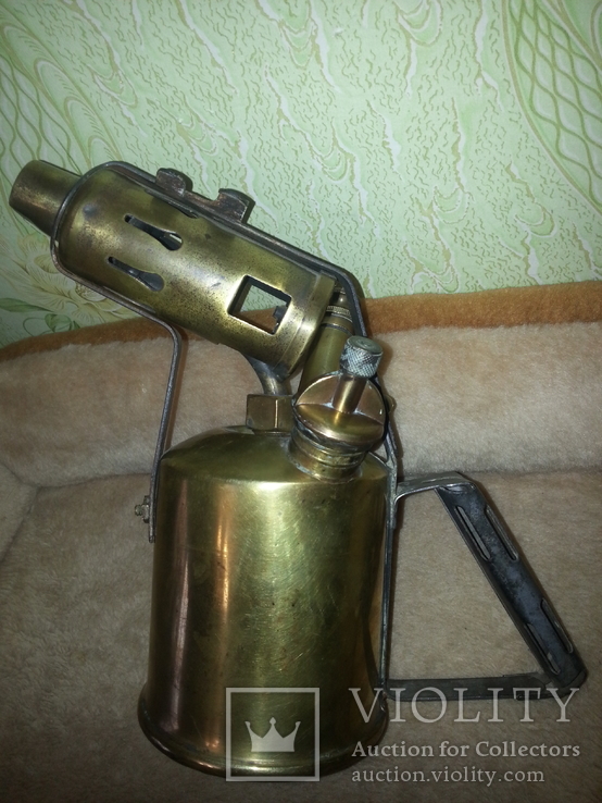 Латунная паяльная лампа S.H&amp;S B British Made керосиновая бензиновая, фото №2