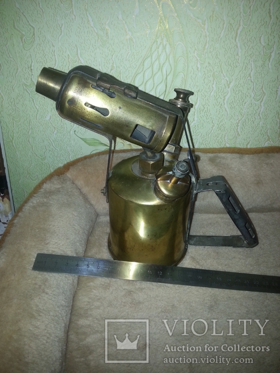 Латунная паяльная лампа S.H&amp;S B British Made керосиновая бензиновая, фото №6