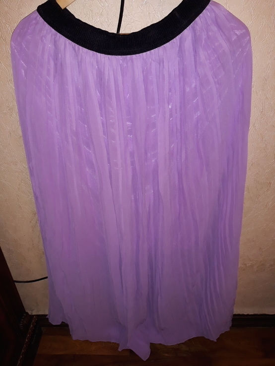 Макси юбка гофре цвет лаванда, фото №2
