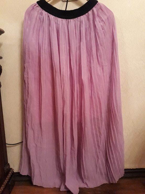 Макси юбка гофре цвет лаванда, фото №4