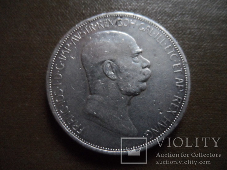 5 крон 1909 Австро- Венгрия  серебро     (С.7.10)~, фото №4