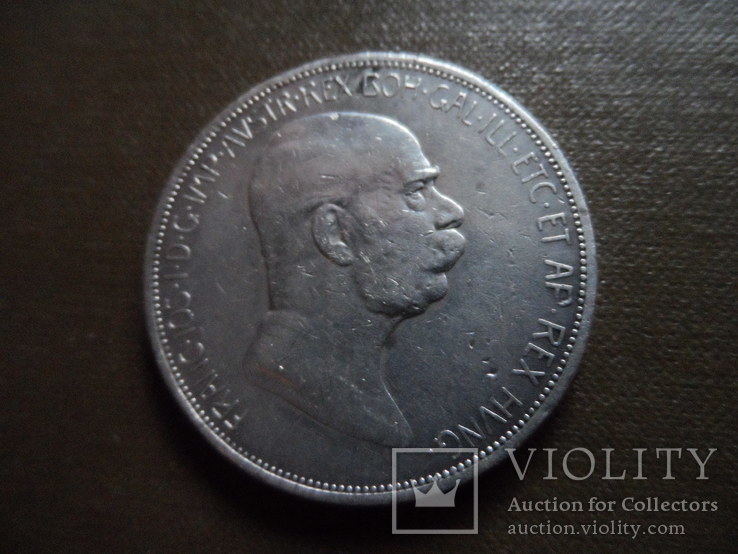 5 крон 1909 Австро- Венгрия  серебро     (С.7.10)~, фото №5