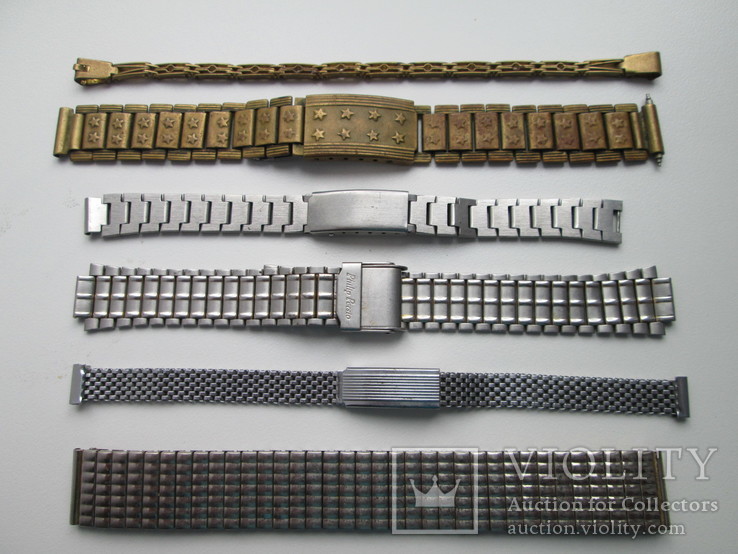 Лот: Браслет металлический к часам -6 шт.,разные,в том числе СССР., фото №2