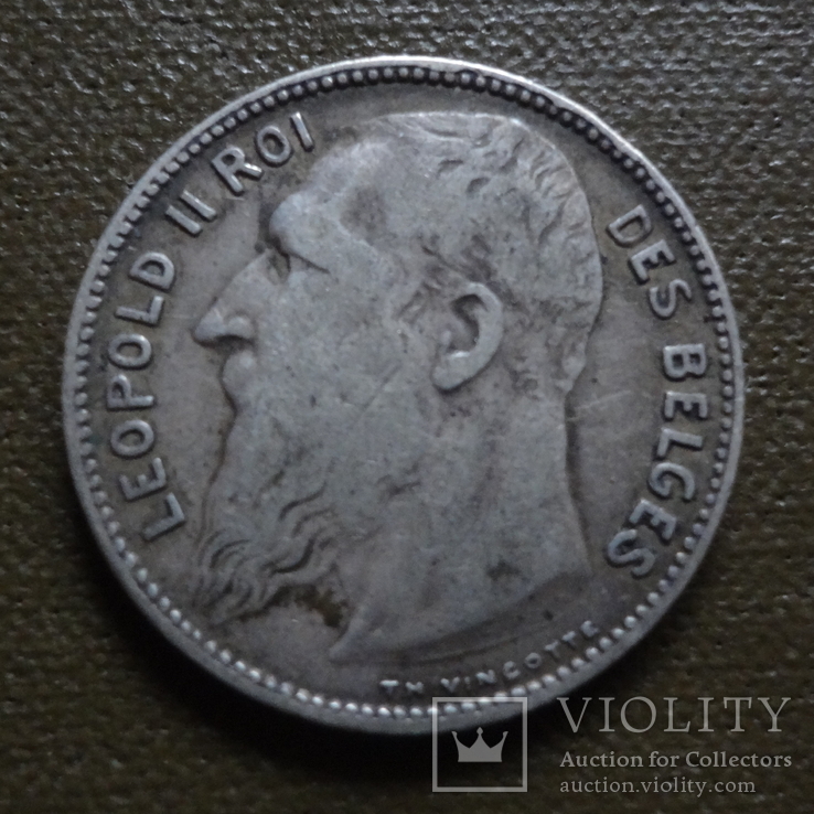 1 франк 1909 Бельгия серебро     (К.38.6)~, фото №3