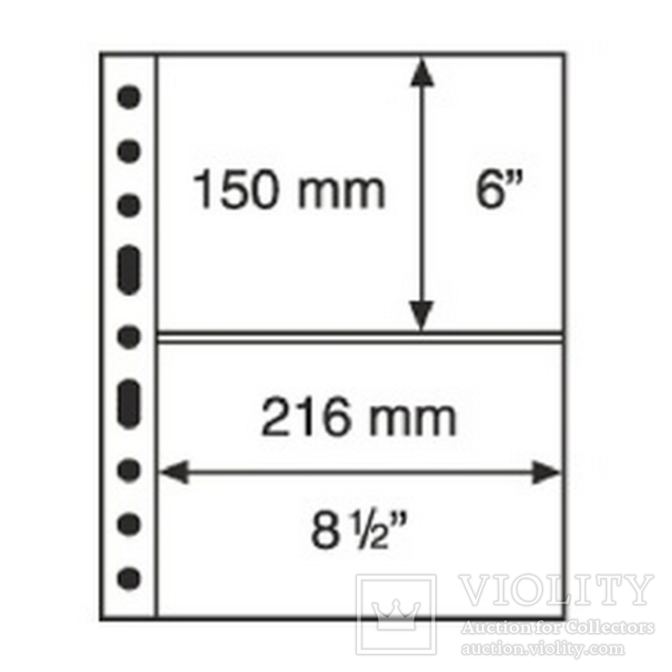 Лист к альбому Leuchtturm, Grande 2x2 полос 216 х 150 мм, черный, 2S. 324690, фото №2