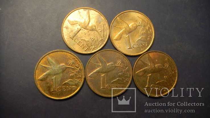 1 цент Тринідад і Тобаго (порічниця) 5шт, всі різні, фото №2