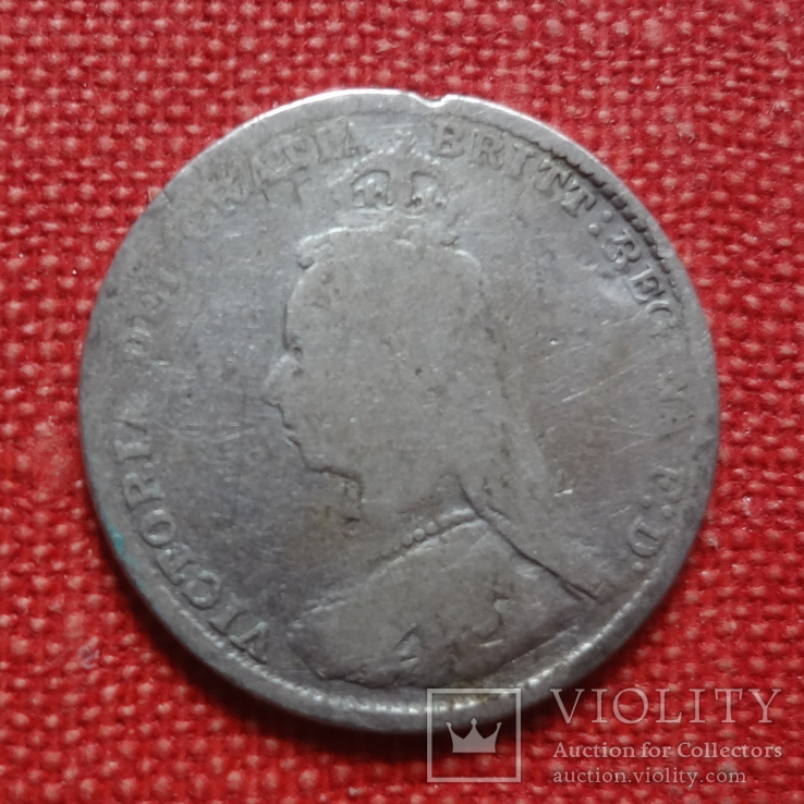 3 пенса 1887   Великобритания  серебро    (К.40.5)~, фото №3