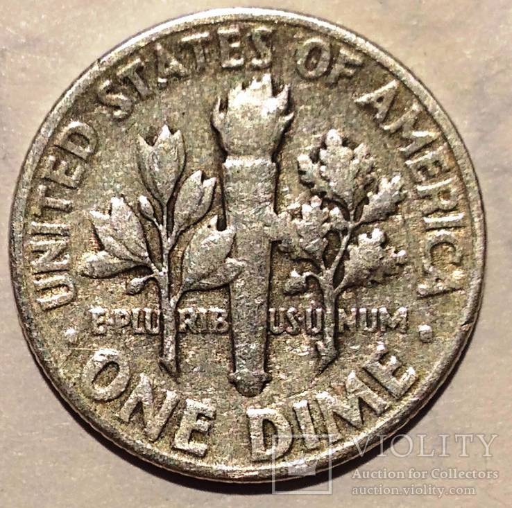 США 1 дайм, 1947 Silver Roosevelt Dime, фото №3
