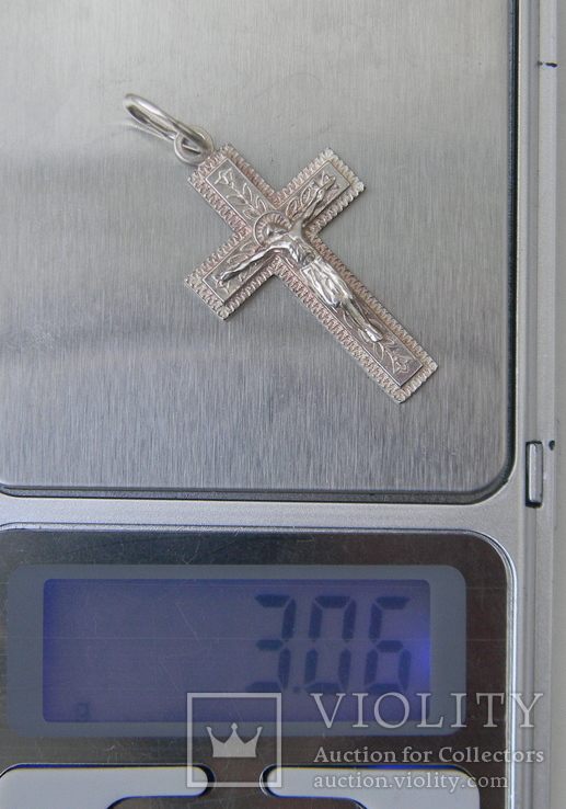 Хрестик срібний. 925 пр., фото №6