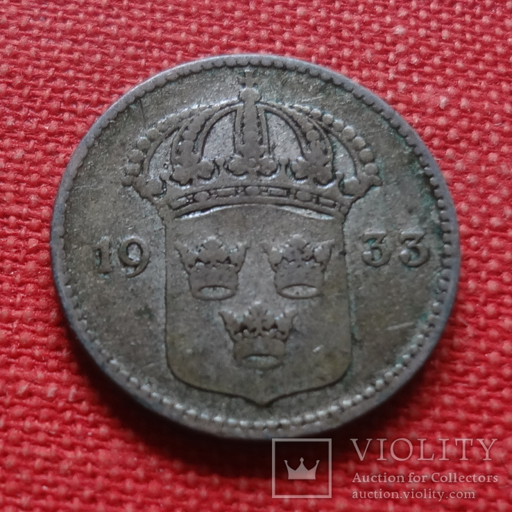 10 эре 1933  Швеция серебро    (К.41.3)~, фото №2