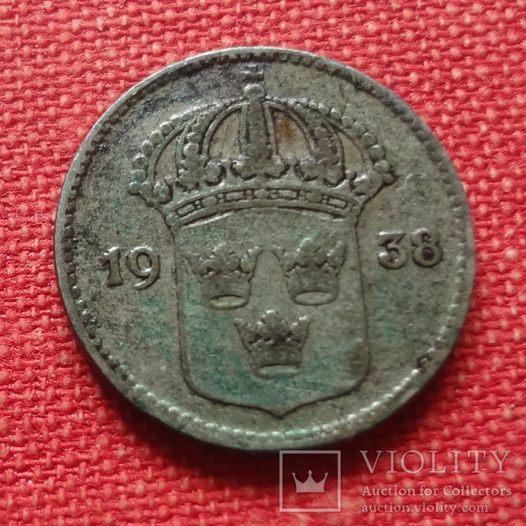 10 эре 1937  Швеция серебро    (К.41.6)~, фото №3