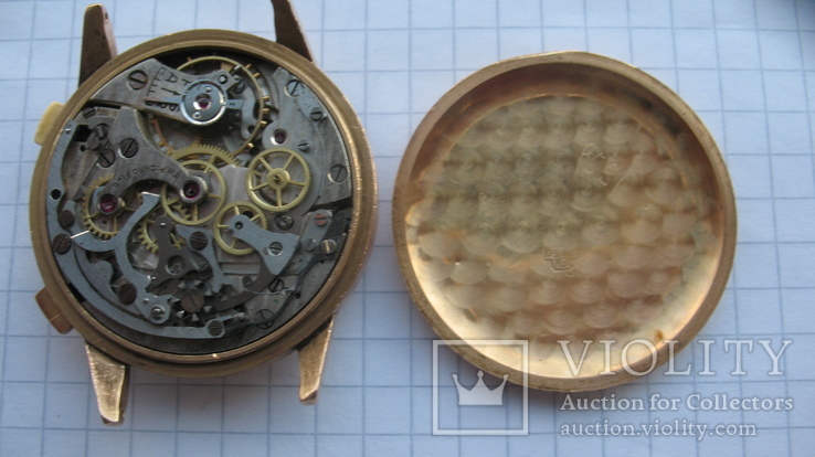 Золотый швейцарский хронограф PICARD&amp;FILS, фото №7