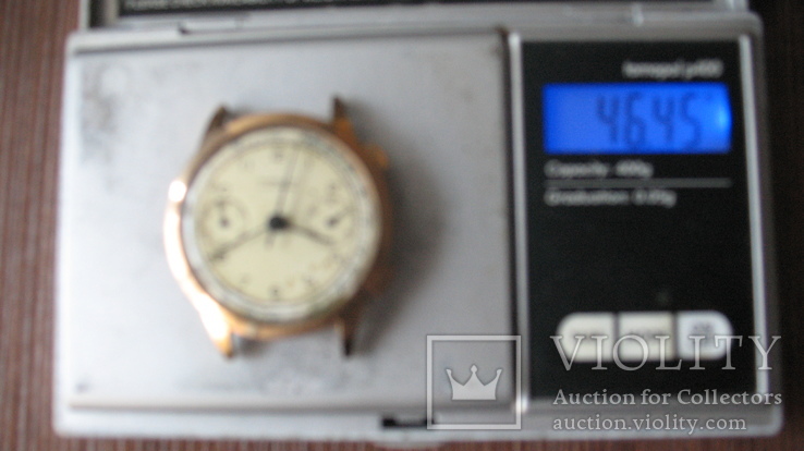 Золотый швейцарский хронограф PICARD&amp;FILS, фото №10