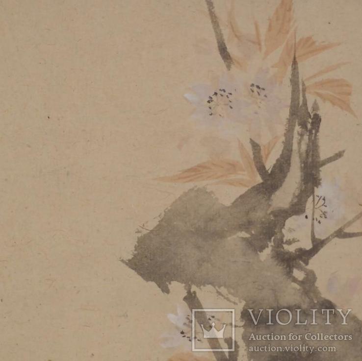 Японский свиток - Птица на дереве, фото №3