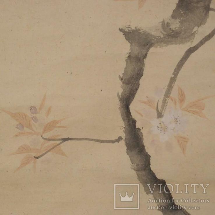 Японский свиток - Птица на дереве, фото №4