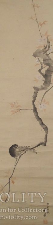 Японский свиток - Птица на дереве, фото №9