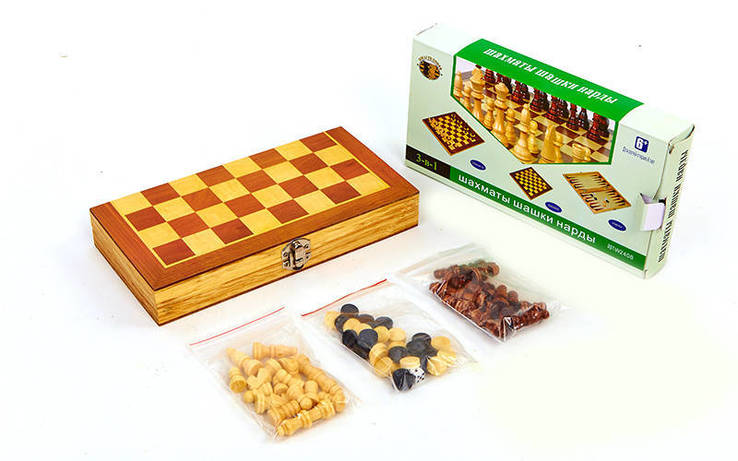 Шахматы, шашки, нарды 3 в 1, фото №2