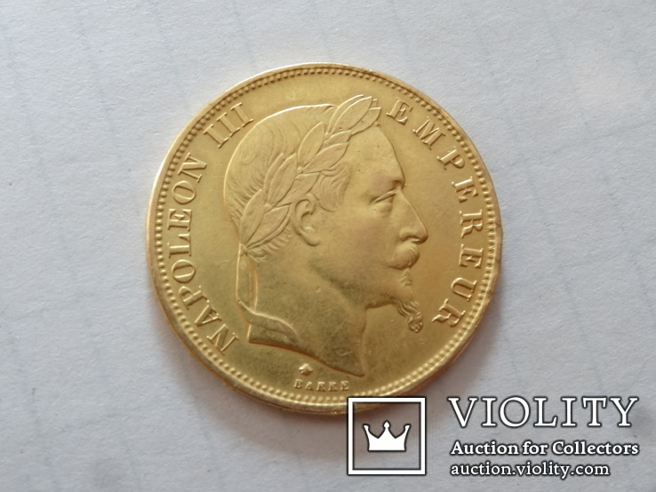 50 франков 1869 г.,  копия (проба 800), фото №2