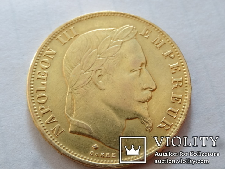 50 франков 1869 г.,  копия (проба 800), фото №3