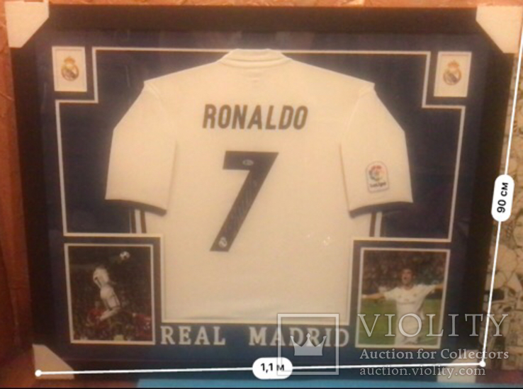 T-shirt z autentycznym autografem Cristiano Ronaldo w SPECJALNEJ ramce z certyfikatem Beckett STANY zjednoczone, numer zdjęcia 4