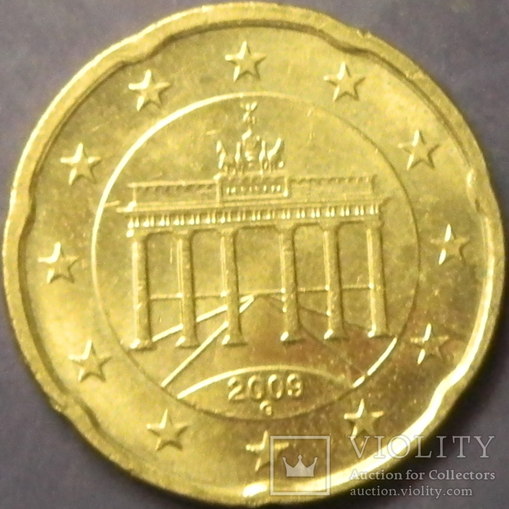 20 євроцентів Німеччина 2009 G, фото №2