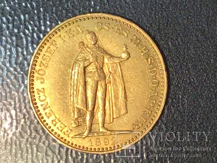  20 крон Франц Иосиф I Венгрия золото 1892 г., фото №2