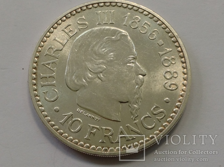 Монако 1966г 10 франков, фото №2