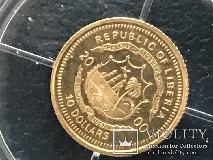 10 долларов 2000г. Либерия золото, фото №3