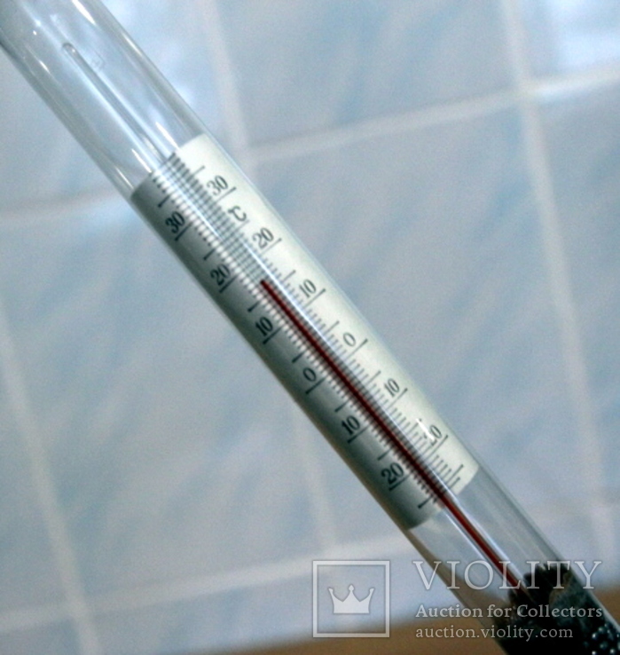 Ареометр-гидрометр (спиртометр) с термометром не пользованный. Времен СССР, фото №4