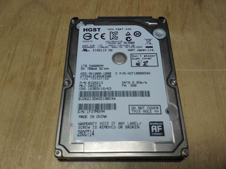 HDD для ноутбука 2.5" SATA 1TB Hitachi (HGST), фото №2