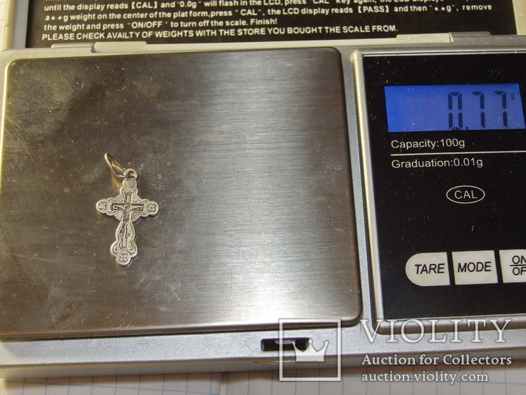 Крестик 0,77 гр (серебро 925), фото №6