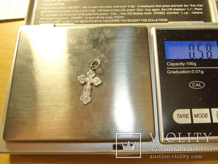 Крестик 0,58 гр (серебро 925), фото №8